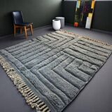 Tapis berbere gris fait main en laine