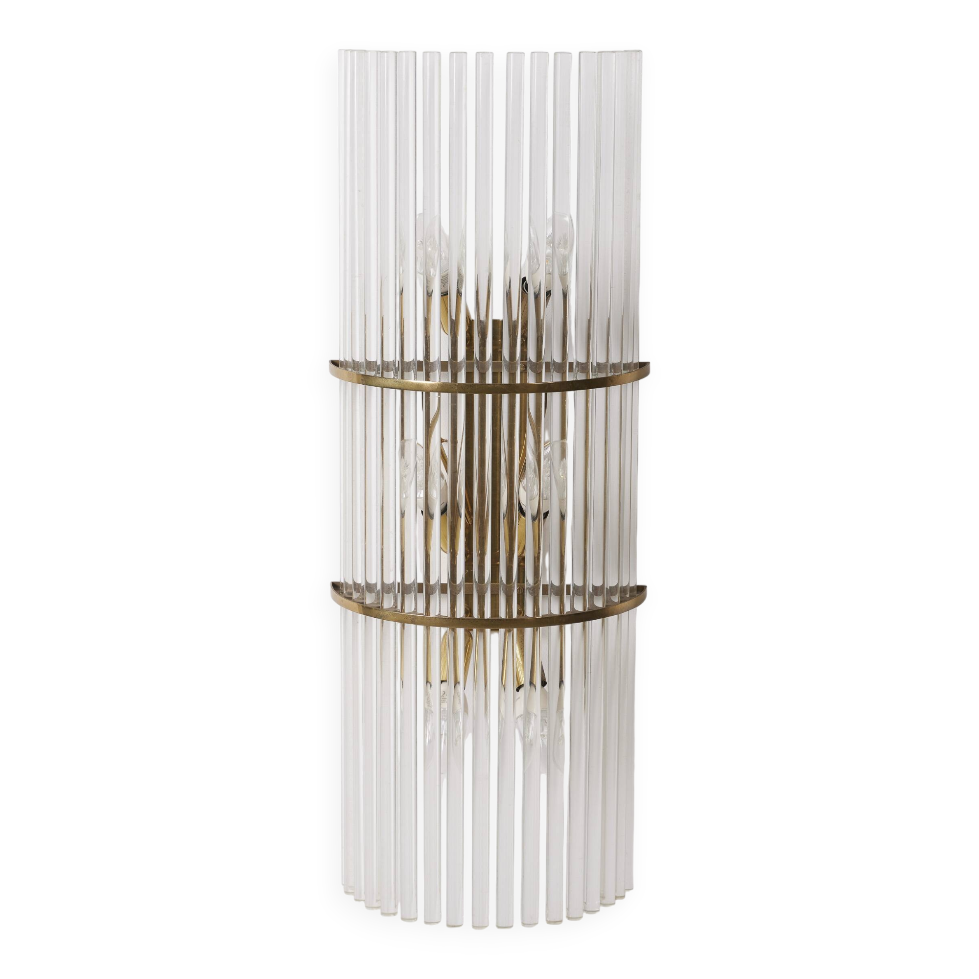 Applique en laiton et verre, 1970s