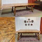 Table de château extensible en chêne des années 1930