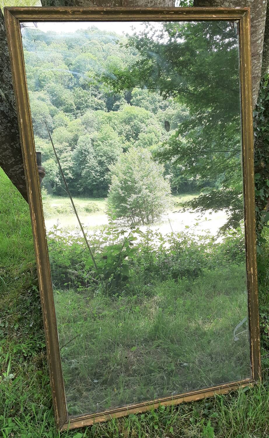 Antique mercury mirror. (Fireplace mirror)