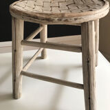 Tabouret traditionnel en châtaignier 1960