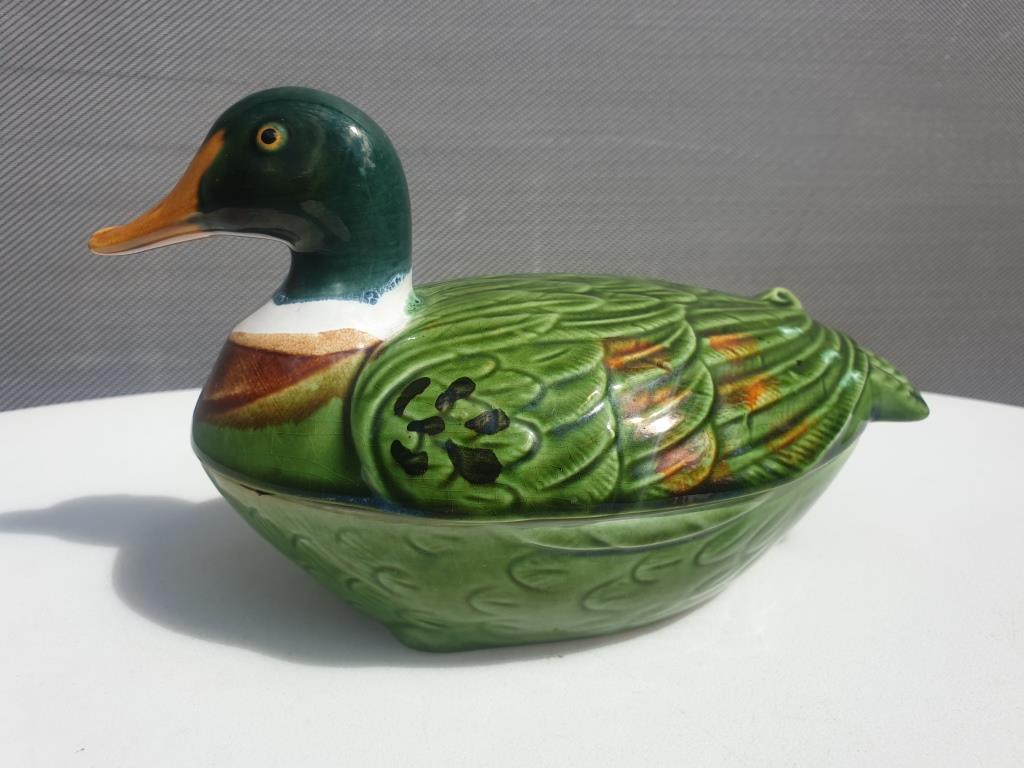 Earthenware duck signed Michel Caugant