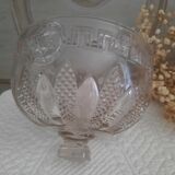 Chiseled glass bell on its dish