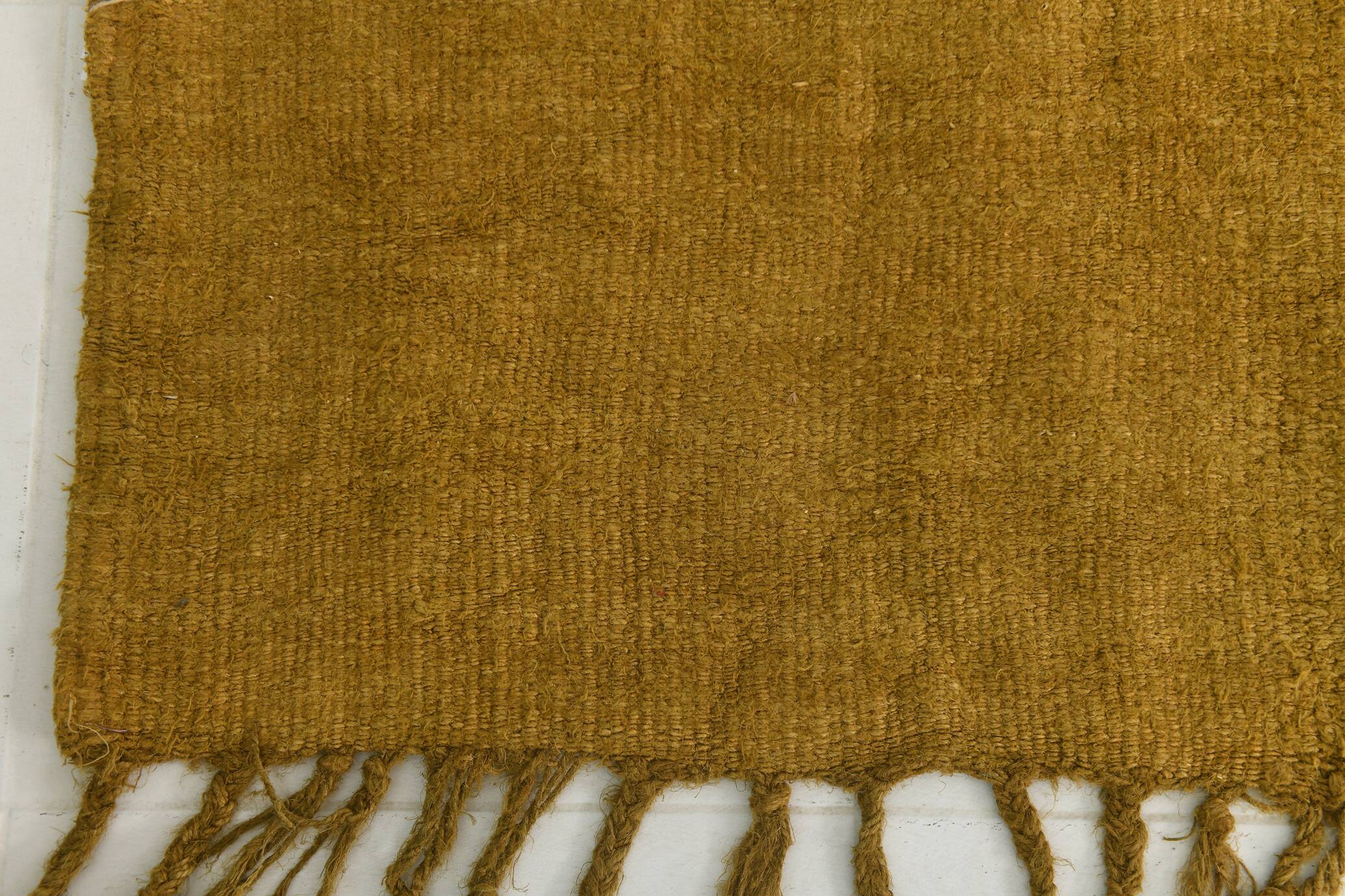 Turkish Dark Mustard Vintage Kilim Rug, 135x268Cm