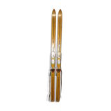 Paire de skis des années 60 en bois  - complets