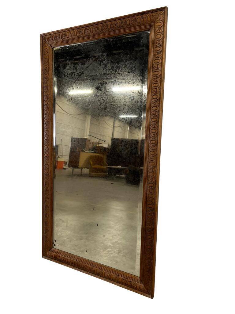 Vintage wooden wall mirror