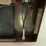 Large vintage orange desk lamp from the 70s in metal