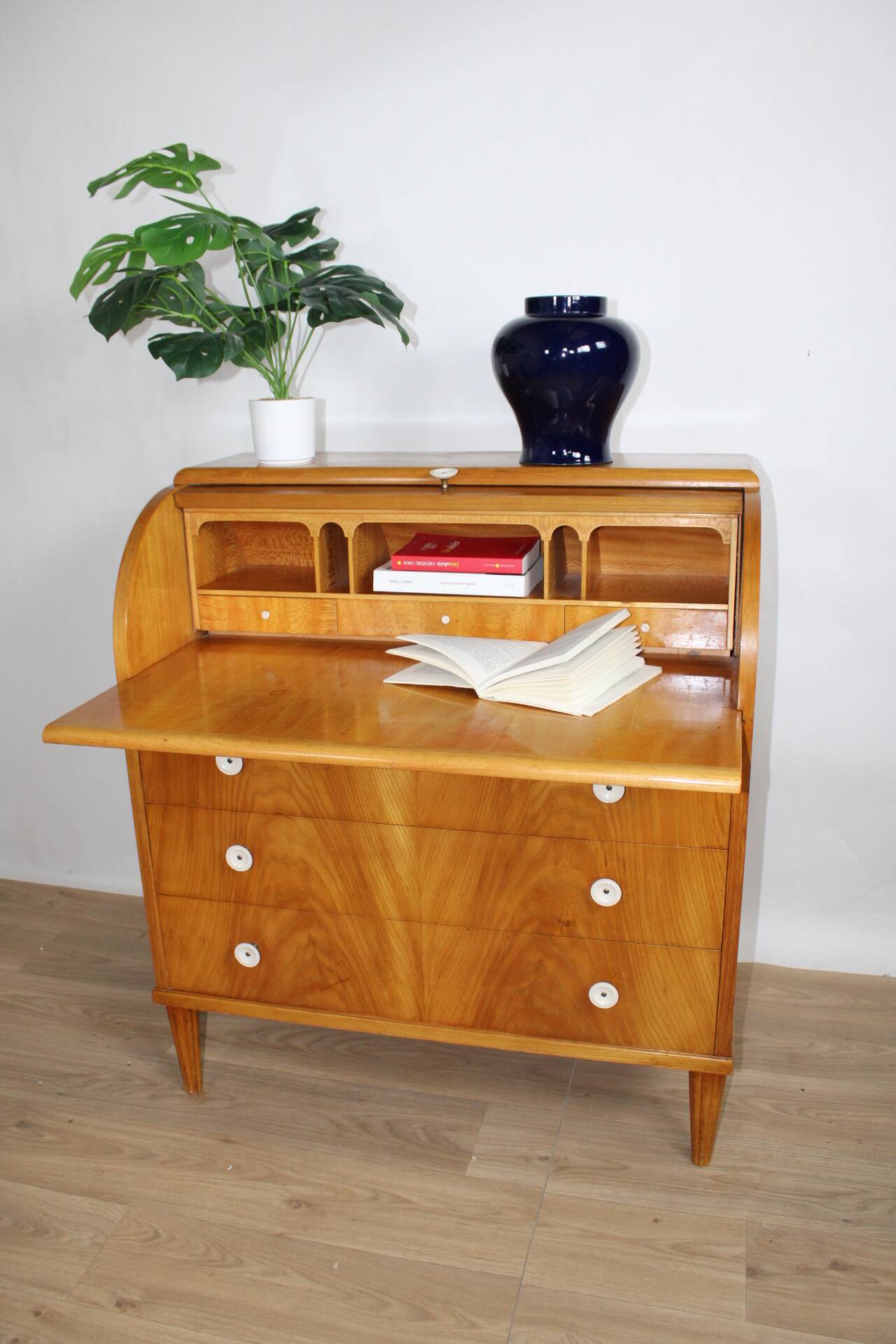 Teak roll-top desk – Sweden, 1960s
