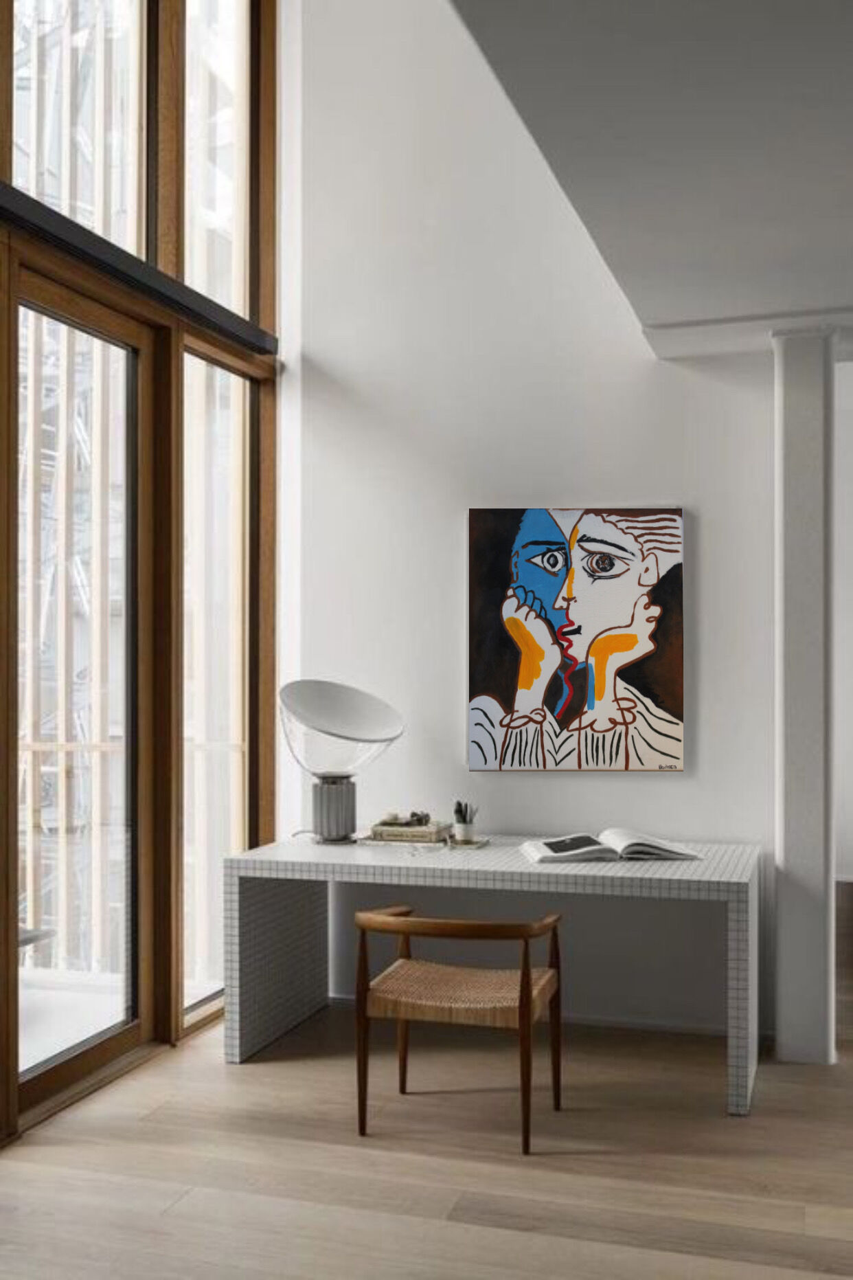 Acrylic painting reproduction Picasso "The lovers"