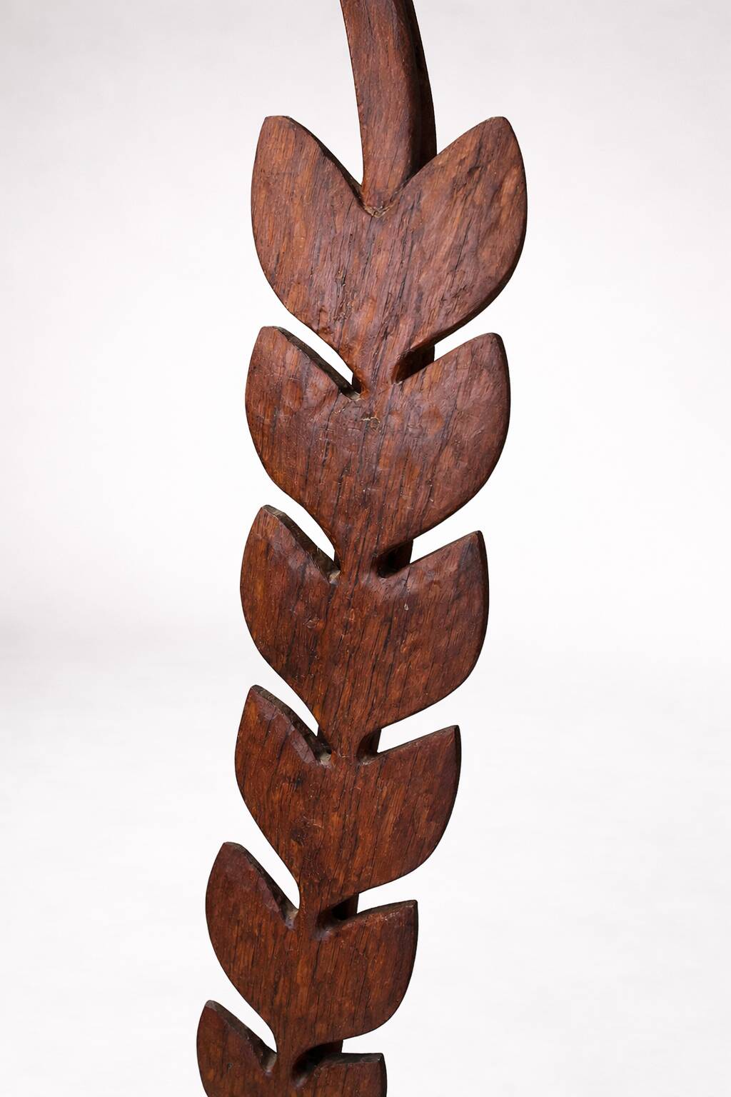 Sculptural floor lamp in solid wood