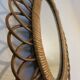 Miroir oval en rotin vintage 60s 70s rosace