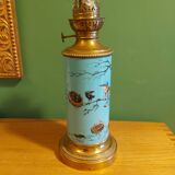 Lampe a petrole en ceramique emaillee