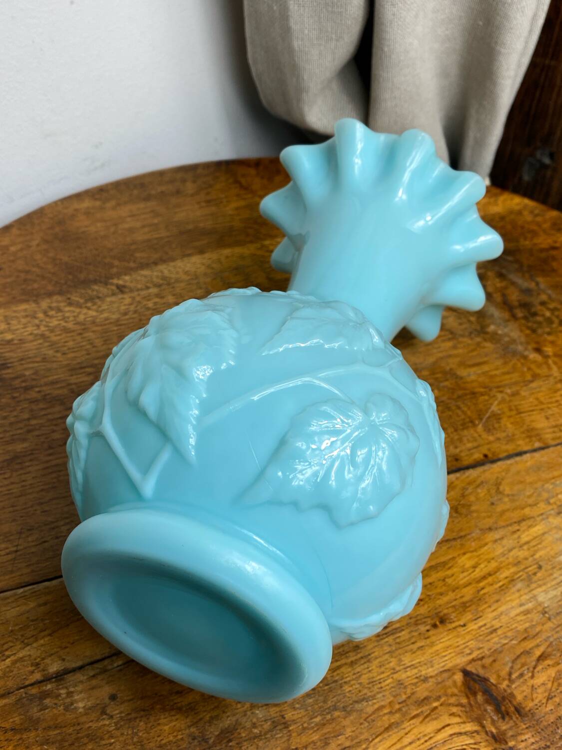 Blue opaline glass vase