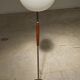 Modernist floor lamp in teak, chrome metal, opaline, Czechoslovakia 60s