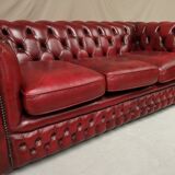 Red leather chesterfield sofa