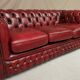 Red leather chesterfield sofa