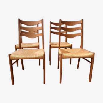 Série de 4 chaises danoises en teck Arne Wahl Inversen