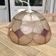 Pendant lamp in mother-of-pearl and brass arlequin pink