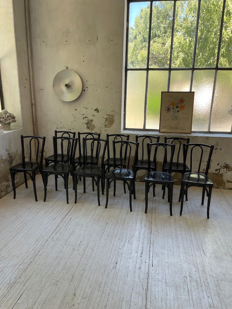 Lot 11 black Baumann bistro chairs