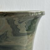 Green marbled ceramic vase