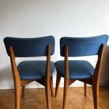 Pair of vintage blue chairs 1950