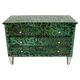 Mid-Century Modern Style Green-Malachite Colored Glass Italian Chest of Drawers