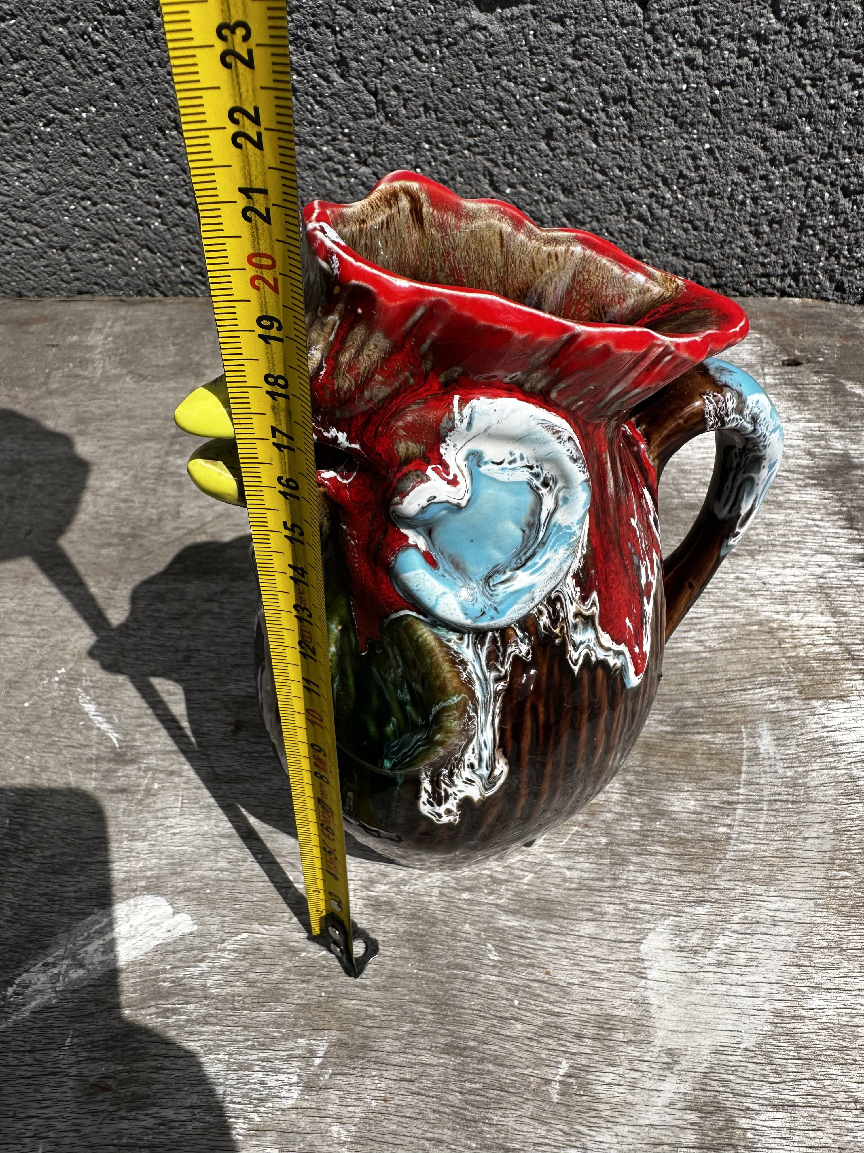 Vallauris Ceramic Rooster Pitcher - 1970s - H 20 cm