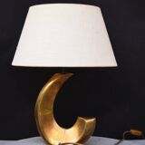 Brass Sculptural Wave Shaped Table Lamp