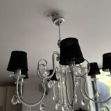 Murano crystal chandelier black lampshade