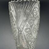 Large vase in transparent worked glass