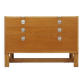 Commode en chêne danois et en frêne plaqué avec un dessus extensible, années 1970