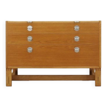 Commode en chêne danois et en frêne plaqué avec un dessus extensible, années 1970