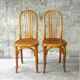 2 Fischel chairs N°196 around 1930 wooden seat- 5 bars