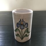 Vase signed iris decor