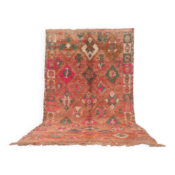 Tapis Boujaad vintage 195 x 340 cm - Tapis berbère marocain fait à la main - Tapis en laine