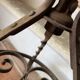 Wrought iron floor lamp, new 3m fabric cable, paper shade.