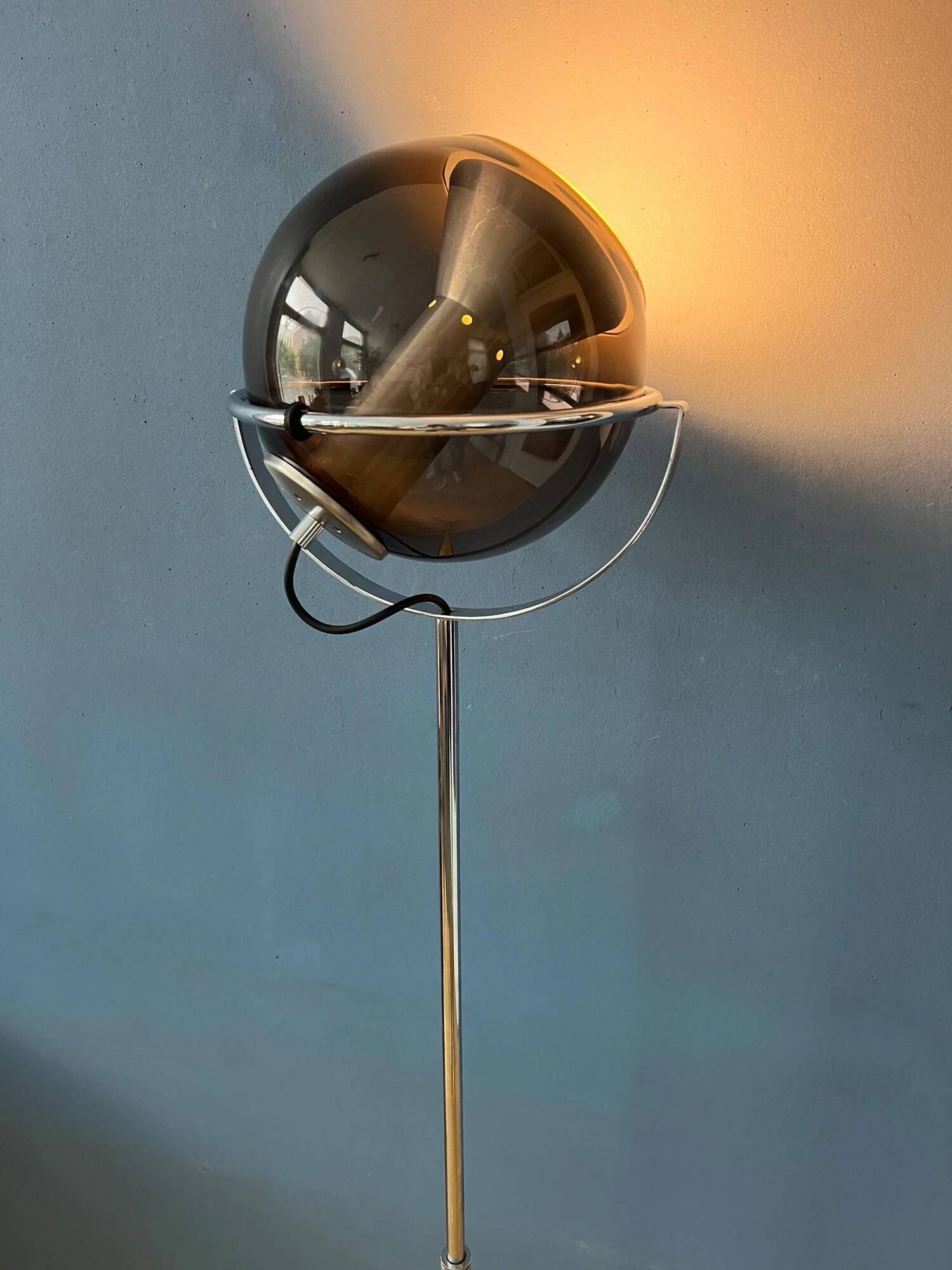 Vintage Raak Space Age Globe Eyeball Floor Lamp by Frank Ligtelijn