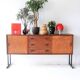 Mid-century modern sideboard in teak with metal legs, 1960s