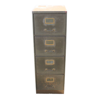 Metal binder cabinet with antique drawers