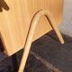 Metal and wood boarding school bedside table