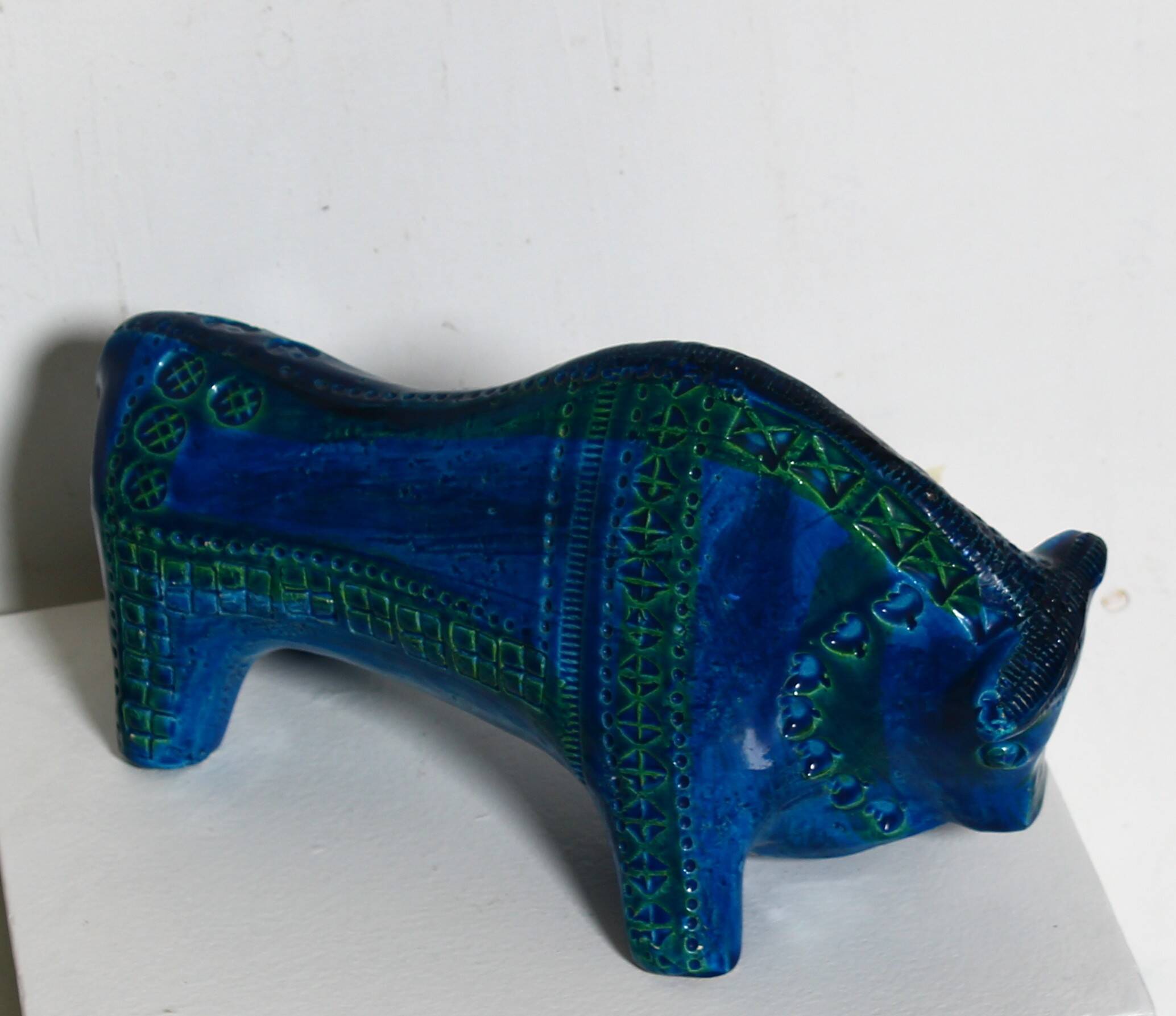 Aldo Londi Bitossi Rimini Taureau Bleu Italie, années 1960