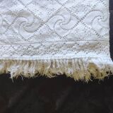 White cotton bedspread, Old crochet bedspread
