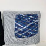 Paire de coussins en crochet vintage, années 70