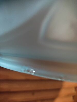 Pendant lamp globe in frosted molded glass relief flowers Blue Dp 112294