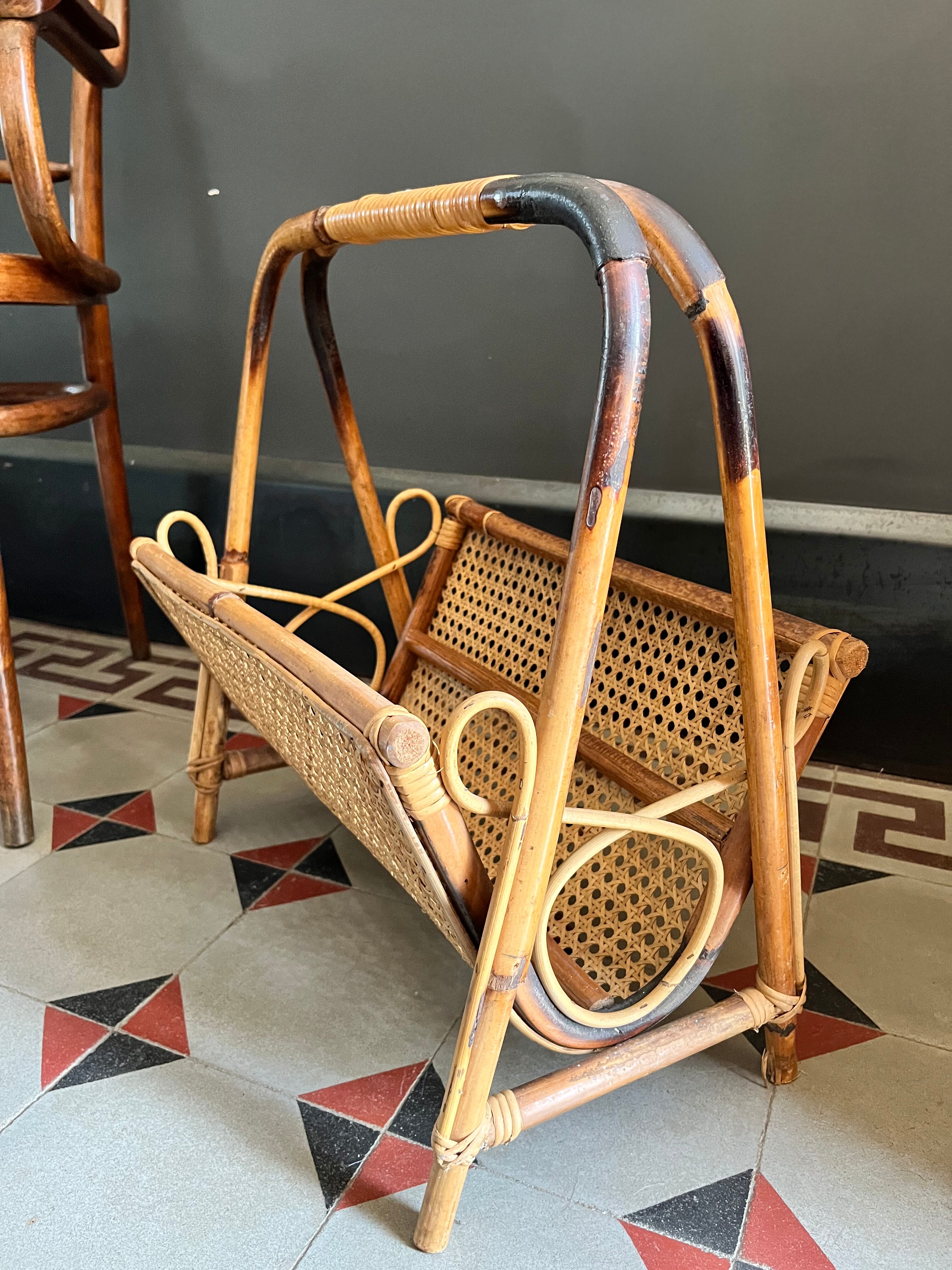 Rattan and canning magazine holders