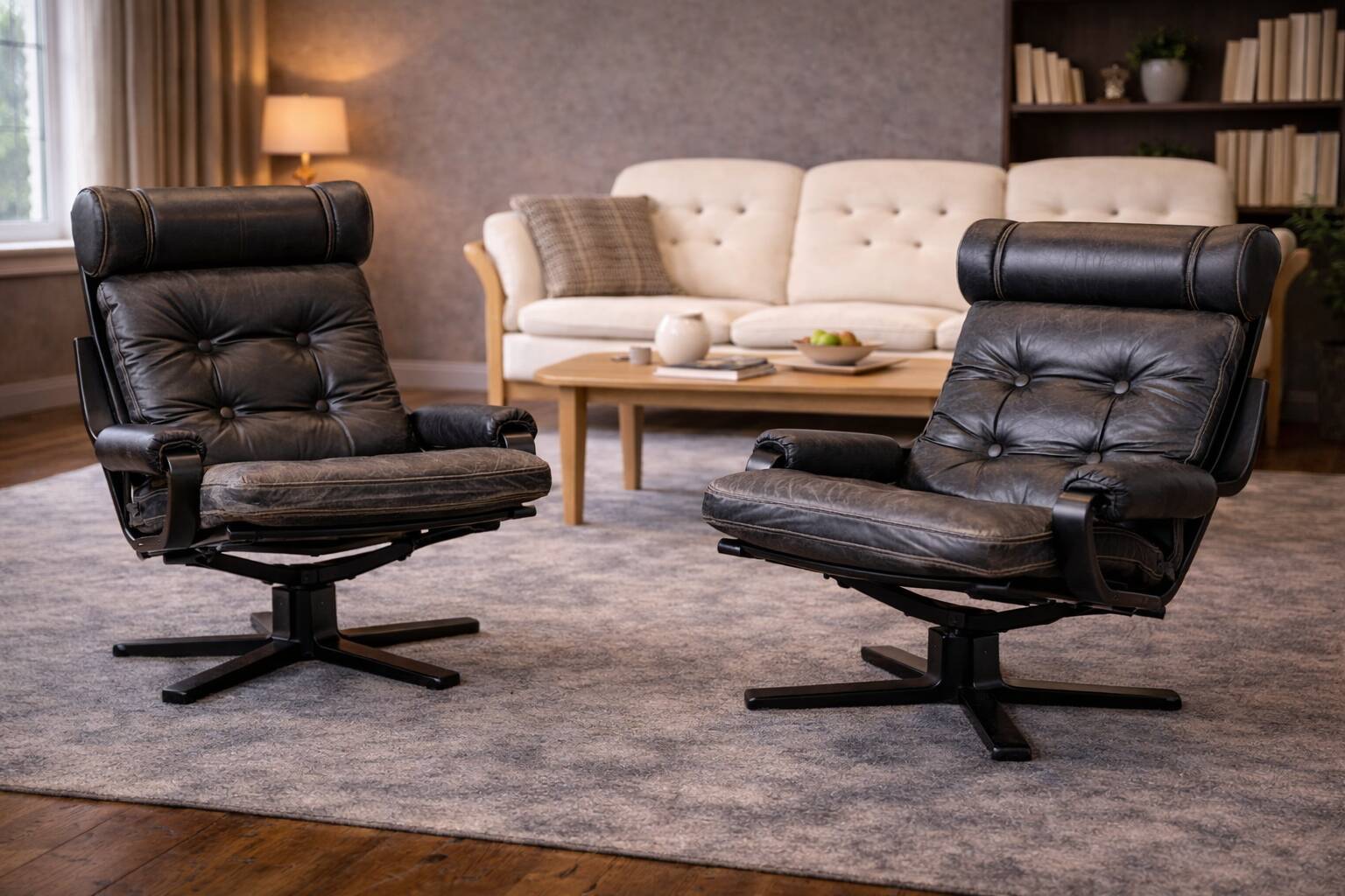 Vintage Pair of Spinning (Swivel) Armchairs — Second Half of the 20th