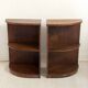 Pair of vintage 1950s corner side tables.