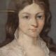 Old pastel portrait on canvas of a young noble, signed and dated 1899 on the back, gilt frame.