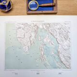 Kvarner Bay, Croatia. Original map printed in 1878.
