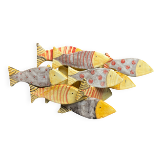 Decorative ceramic fish set circa 1980